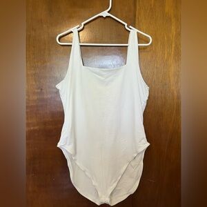 Old Navy White Square Neck Bodysuit